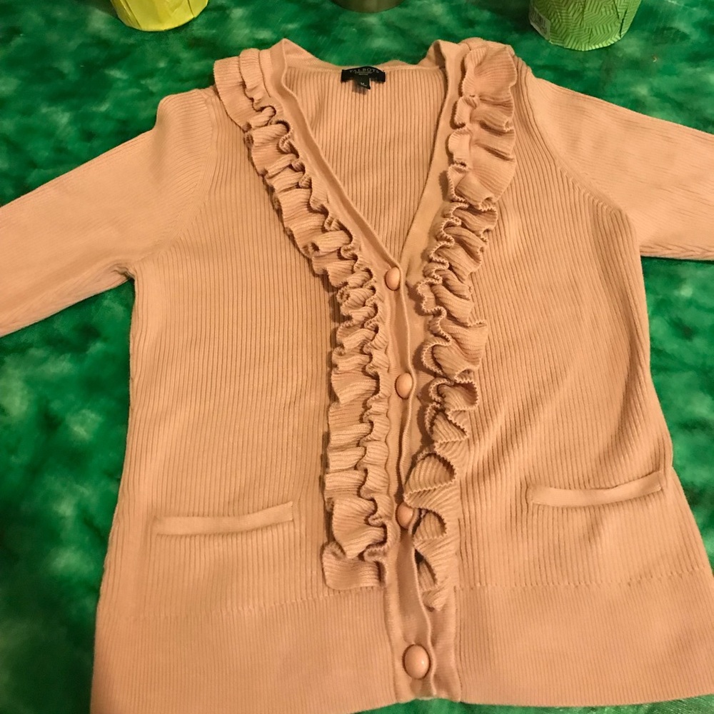 Talbots Petite Pink Ruffle Sweater ❤️ - Picture 2 of 5